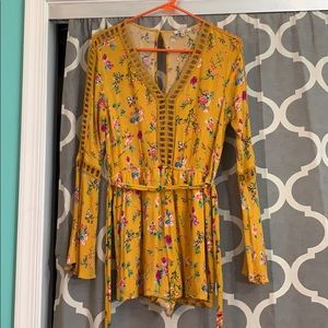 Yellow flower romper